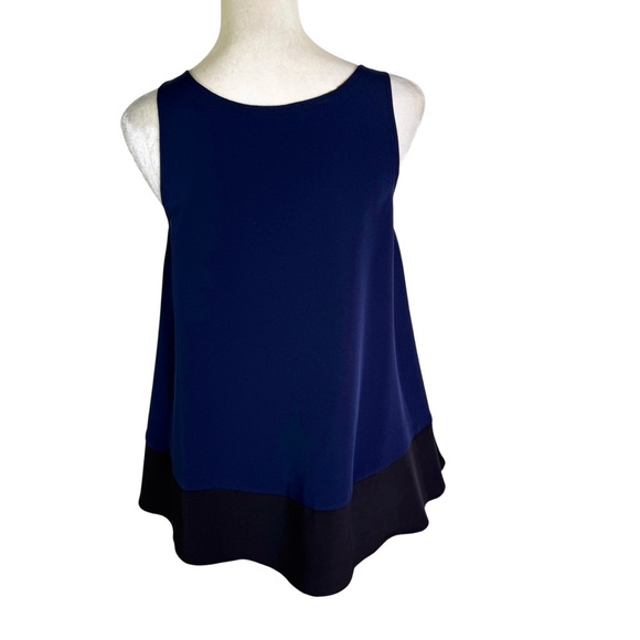 Hatch Maternity Colorblock Sleeveless Top Blouse Navy Black Size P - Picture 3 of 9